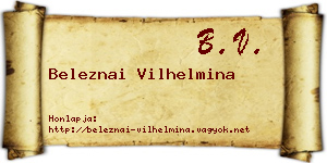 Beleznai Vilhelmina névjegykártya
